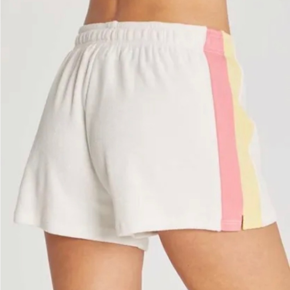 Wildfox Candy Stripe Miami Women’s Shorts Terry Cotton Vanilla Size Medium - Picture 8 of 10